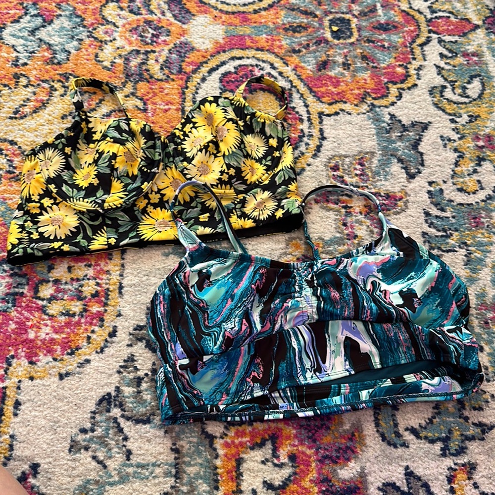 Two size large swim tops